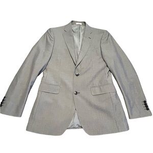 J. Ferrar Slim Fit Suit Jacket Fully Lined Size 38R Light Grey Shell With Stitch